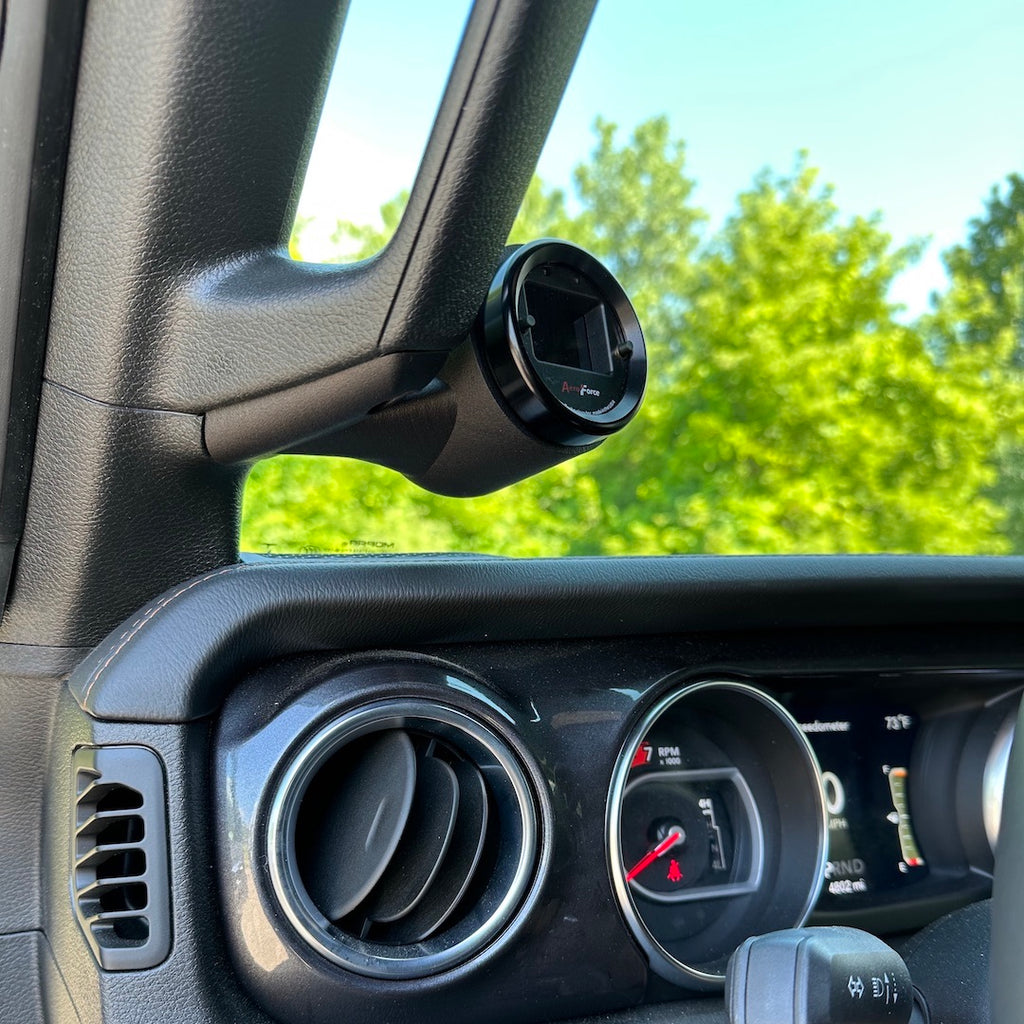 New 52mm Single Gauge A-Pillar Pod Mount For RHD Cars - GlowShift, Black ABS Plastic